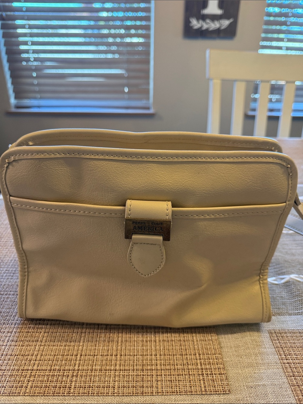 Vintage Perry Ellis Cream Crossbody Bag